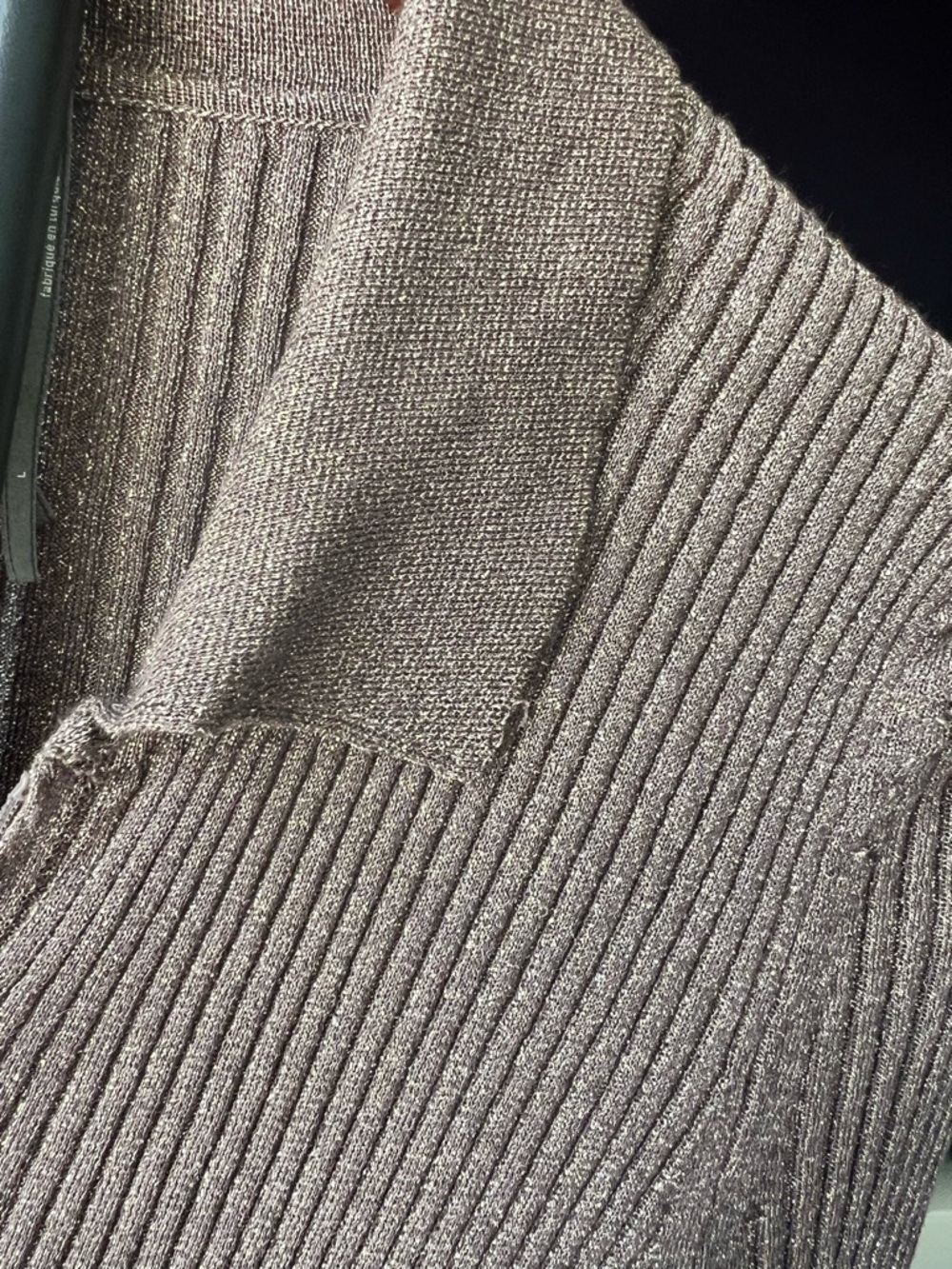 By Anthropology Shimmery Brown Ribbed Knit Dress/Duster - Picture 2 of 10